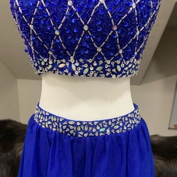 New Beaded & Sequined 2 Piece Ball Gown - Picture 6 of 11